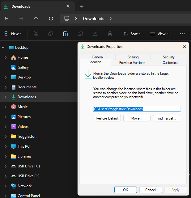 OneDrive Downloads Location